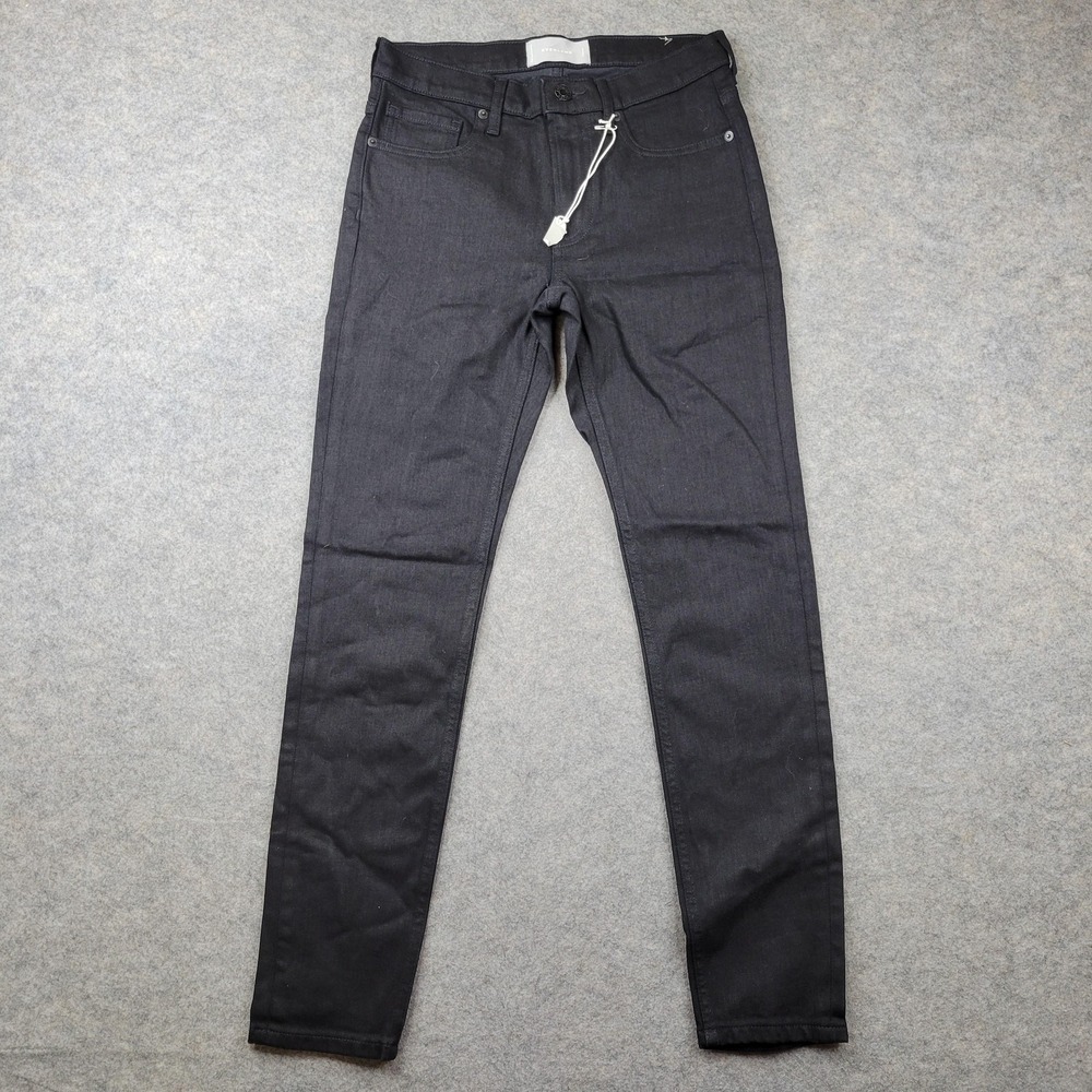 Everlane Skinny Jeans Womens 26 Regular Black Dark Wash‎ Mid Rise Stretch 26x28